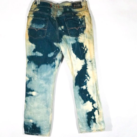 Guess Jeans Blue Acid Wash Tie Dye Size 32 Dyed - Picture 8 of 15
